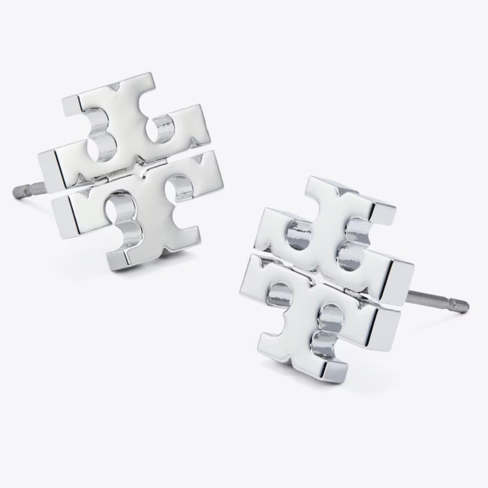Tory Burch Small Silver Stud Earrings